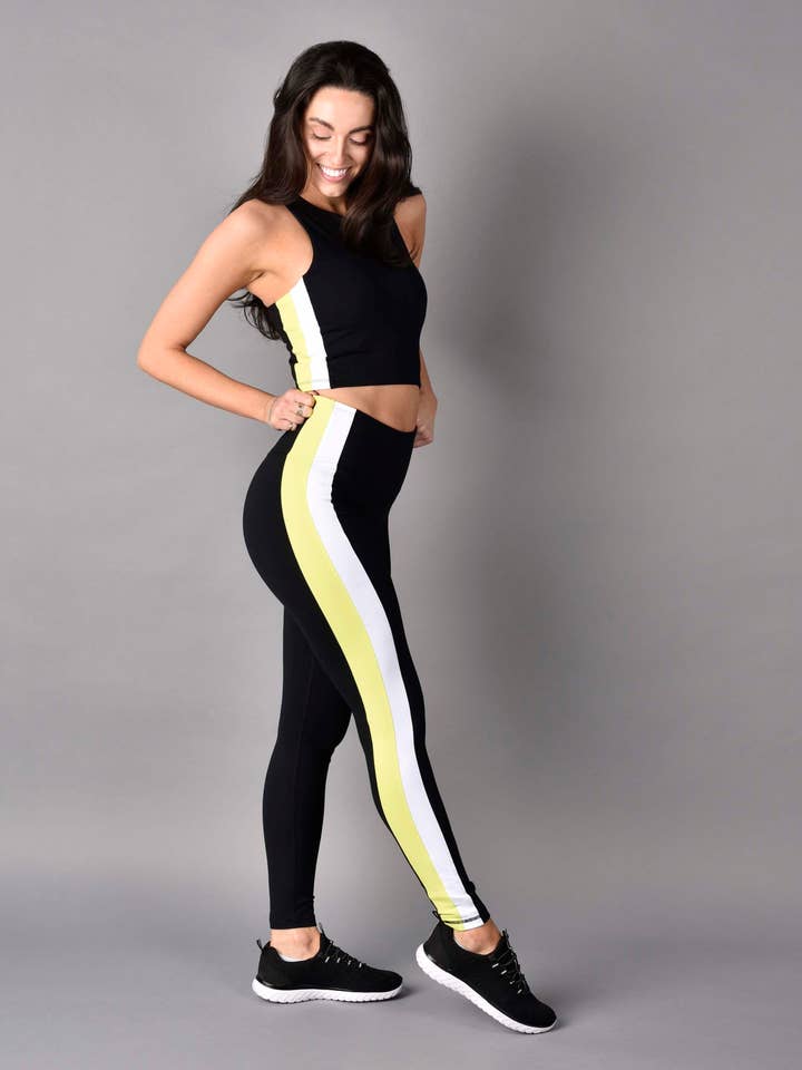 Wear Love More LLC - Wholesale Activewear Set - Women's - High Rise Matte Luxe Full Length Legging in Black Neon0