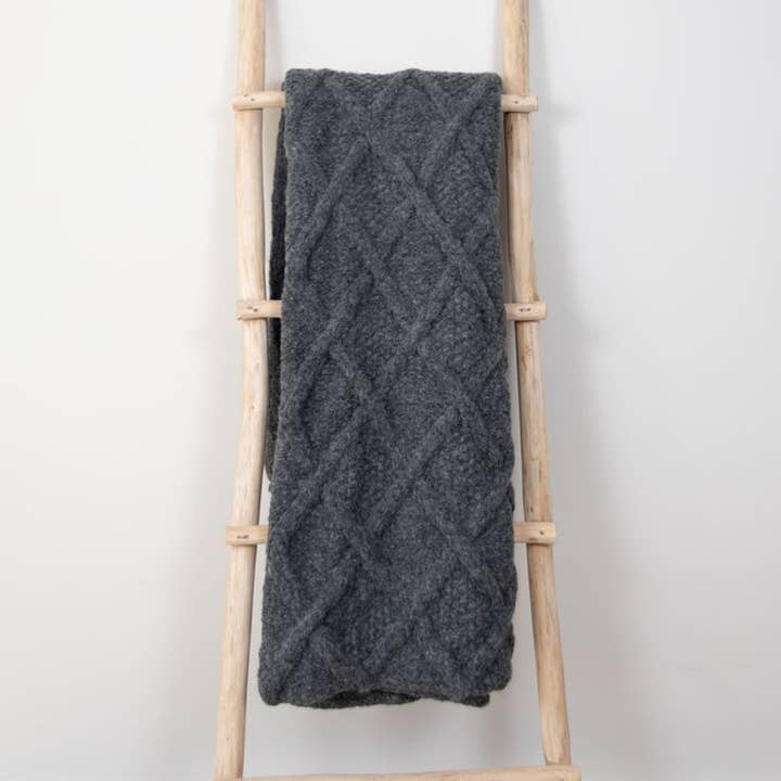 Crafts by Solid - Wholesale Throw Blanket - Marsipan Cable Alpaca Blanket: Cozy Luxury (130x156cm)0