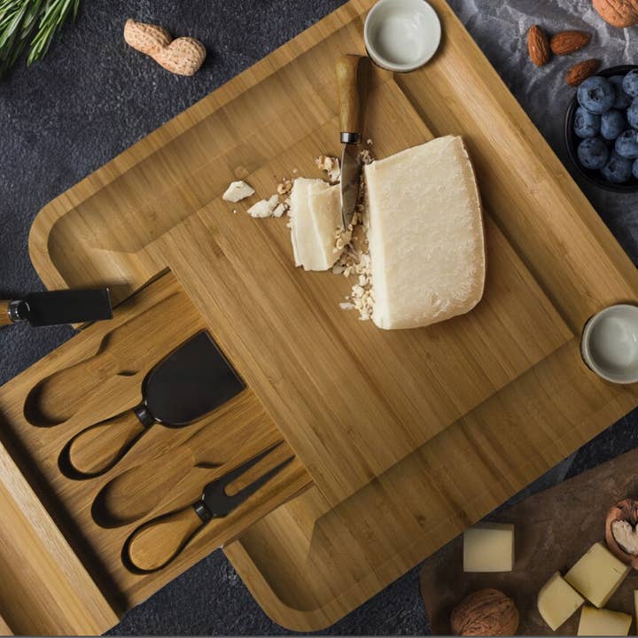 The Teehive – wholesale Cheese board – Charcuterie Board with Slide out Tools BLANK BOARDS