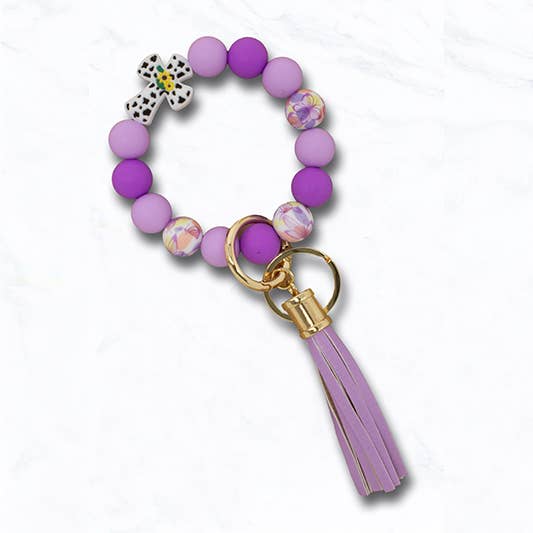 Suzie Q USA - Vendita all'ingrosso Portachiavi - Unisex - Braccialetto Portachiavi con Croce di Perline e Stampa Animalier8