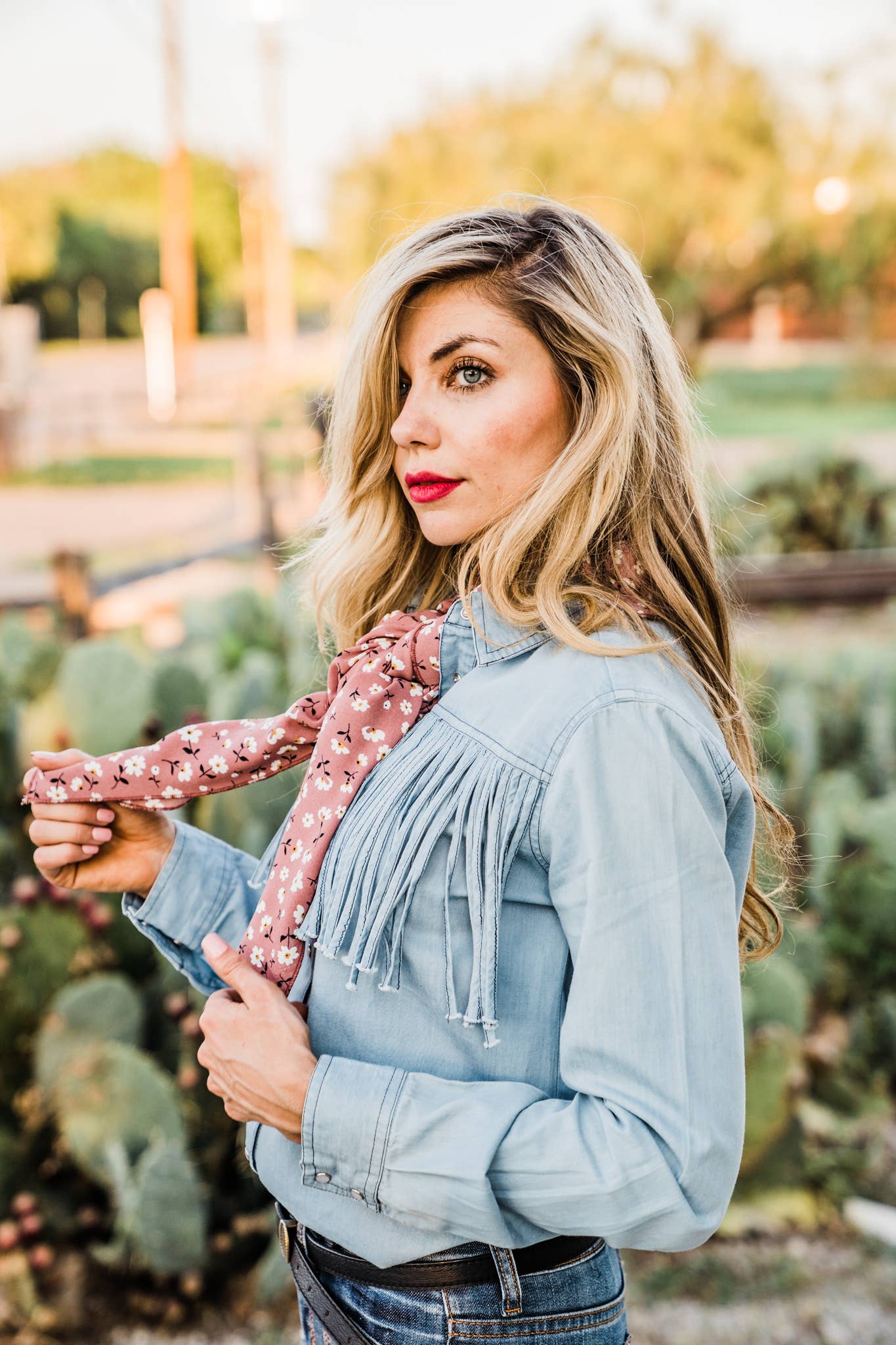 Urban Cowgirl & Co. - Wholesale Scarf - Women's - Mauve Daisy Wild Rag2