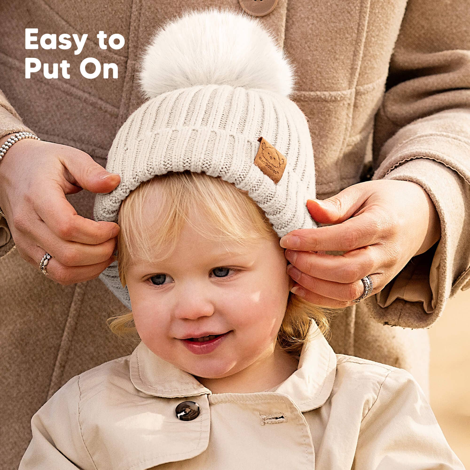 Rust KeaBabies 2-Pack Pom Knitted Beanie for wholesale on Faire7