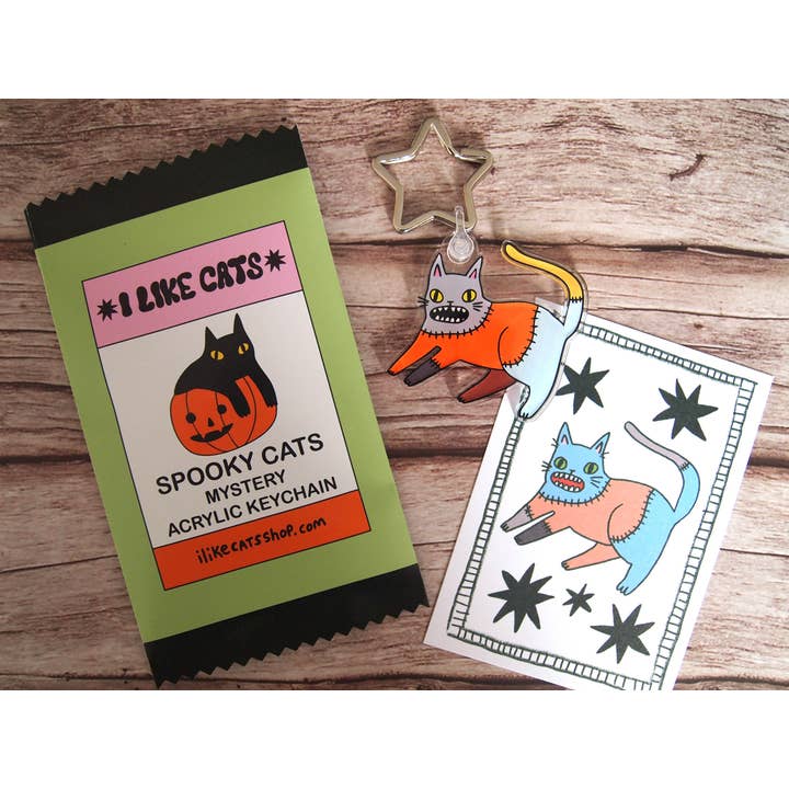 I LIKE CATS - Wholesale Keychain - Women's - Blind bag Halloween Cat Keychain Mystery bag charm. 4