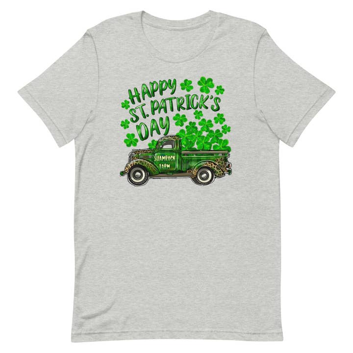 Happy St Patrick's Day Vintage Truck Unisex t-shirt for wholesale by SUNFLOWER DREAMS BOUTIQUE