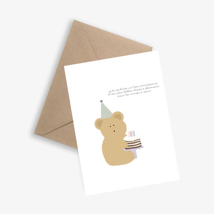 A few birthday words - Simple birthday card for wholesale by LE PAPIER GRAPHIQUE