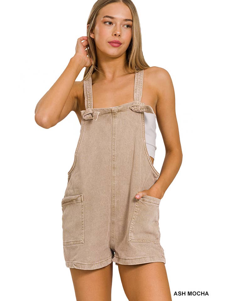 42POPS - Wholesale Romper - Women's - ",._ Washed Knot Strap Rompers9