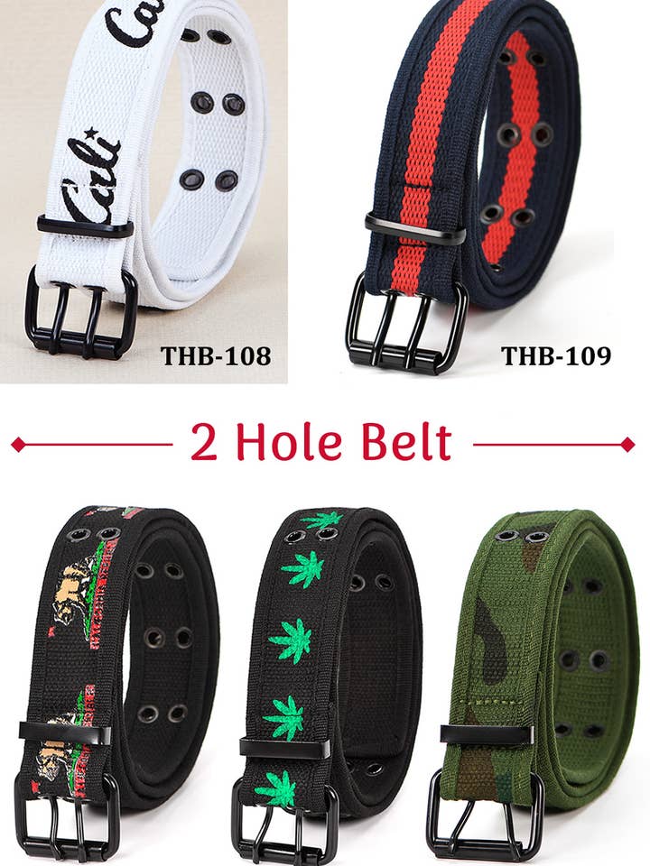 Casual Canvas Double Hole Belt for wholesale by KC Factory