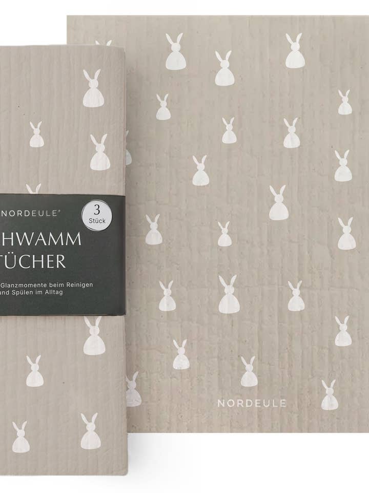 Panos esponja do Coelhinho da Páscoa, conjunto de 3 por atacado de NORDEULE