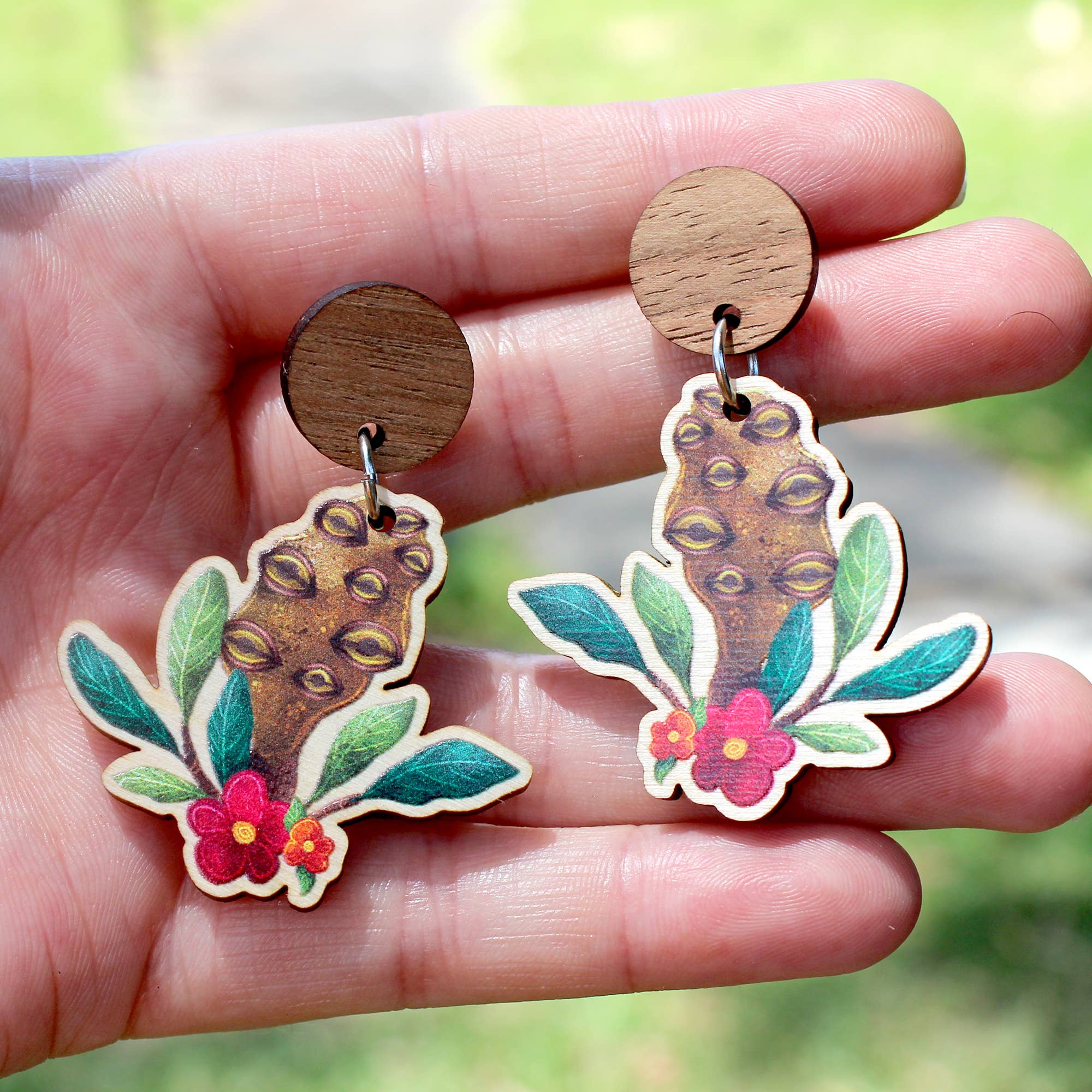 Stray Leaves - Wholesale Dangle earrings - Australian Banksia pods wooden statement earrings3