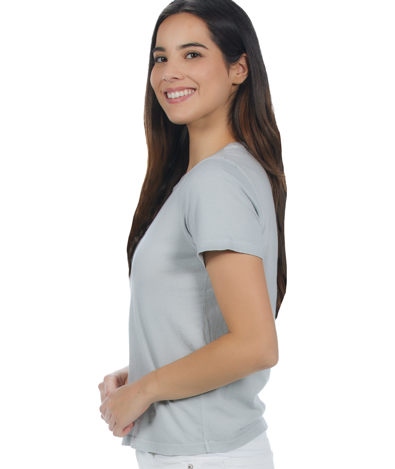 U.S. Apparel - Vente T-shirt – femme - T-shirt à col rond en jersey pour femmes14