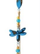 Cloche en bois de manguier - Libellules, bleu vintage, 32 pouces pour la vente par Jafsons International