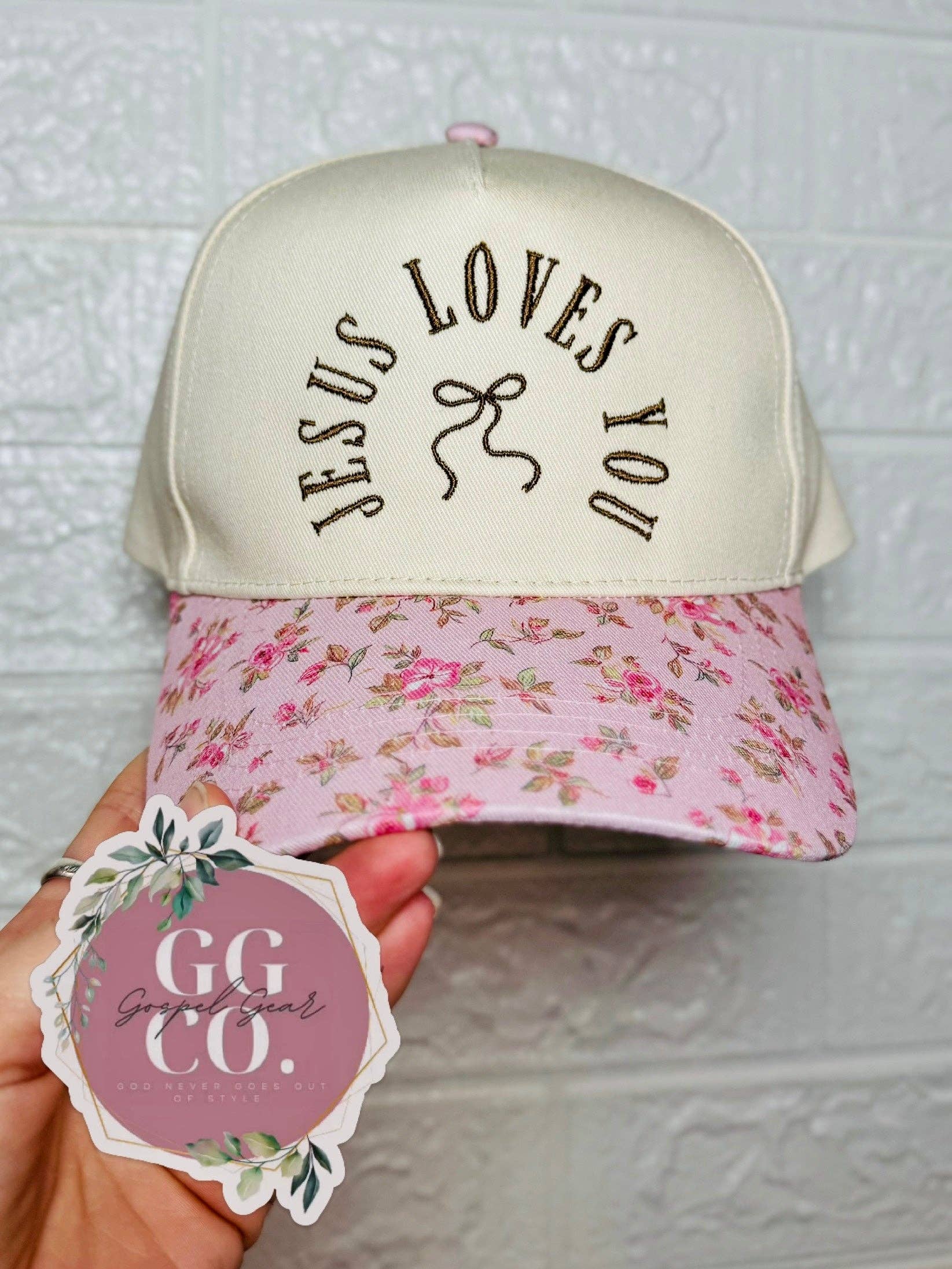 Gospel Gear Co – wholesale Baseball cap – Unisex – Elegant Bow Embroidered Hat1