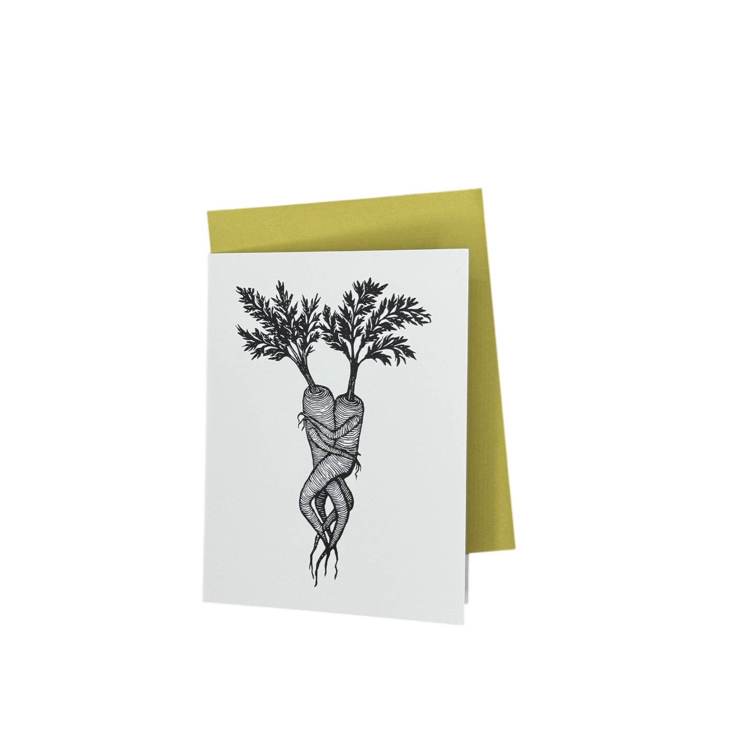 Anomal Press - Wholesale Everyday Greeting Card - Carrot Lovers Linocut relief print card