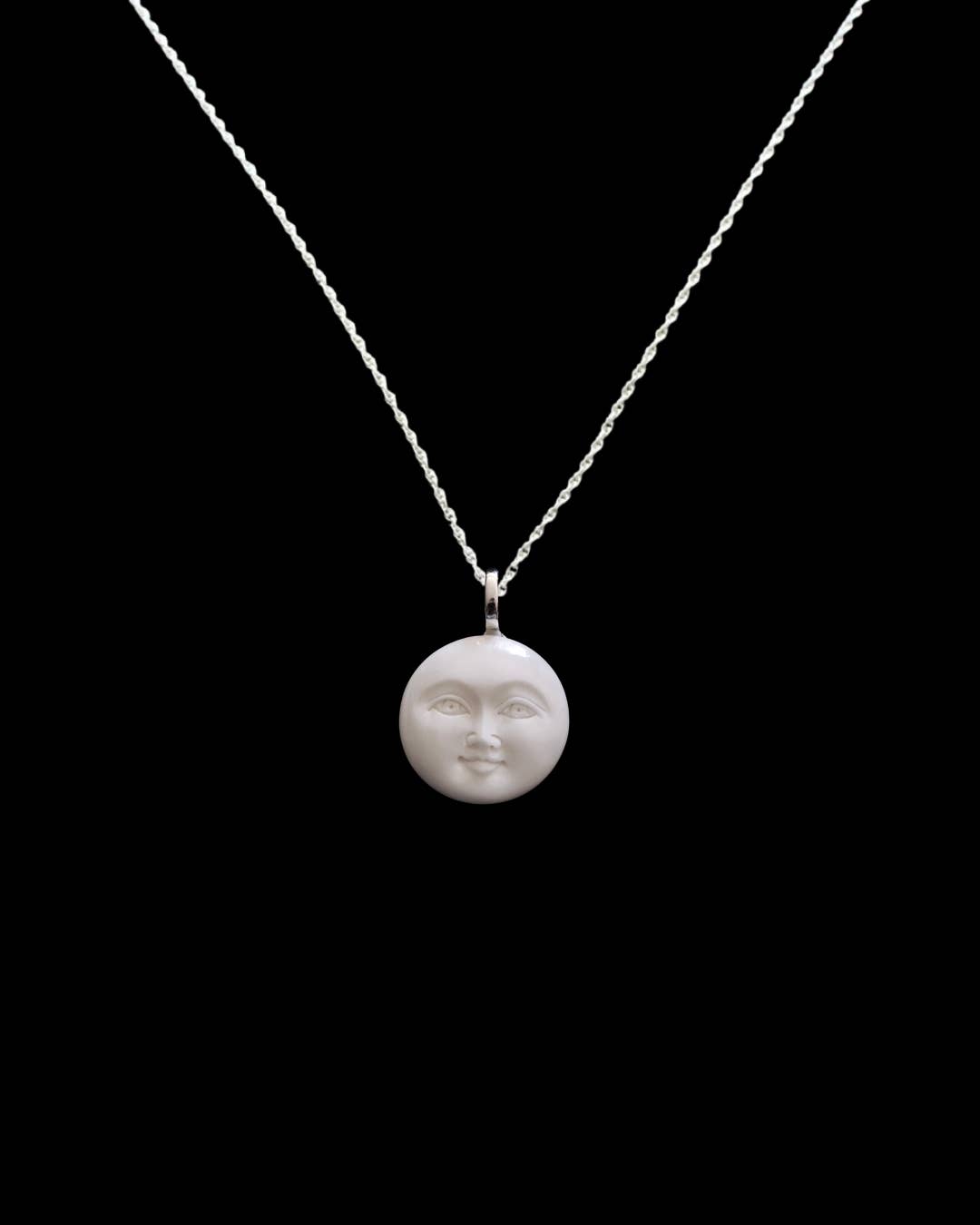 Tika - Wholesale Individual Charm/Pendant - Carved Bone Moonface Pendant1