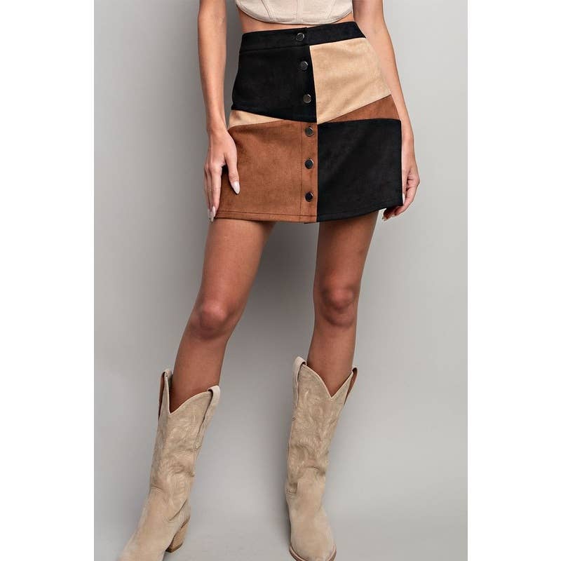 STYLE USA - Wholesale Skirt - Women's - Color block mini skirt2