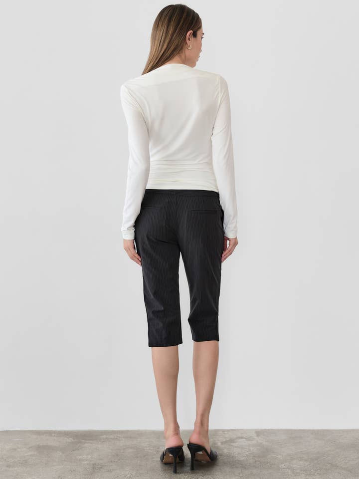 MOD REF - Wholesale Pants - Women's - The Ginny Capri Pants | Pinstripe Capri Pants2