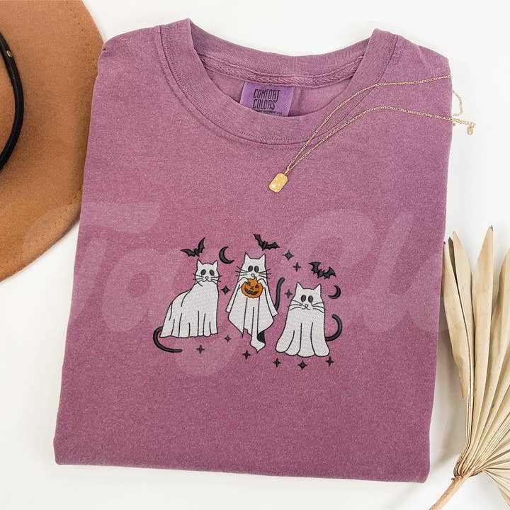Ghost Cats - Embroidered Tee for wholesale by TayClo