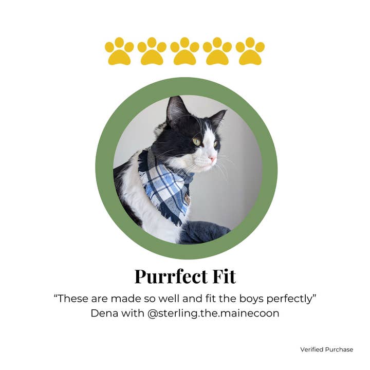 The Luminous Pets - Wholesale Pet Bandana - Dog - Blue/White Plaid Bandana | Cat& Dog Bandana | Adjustable7