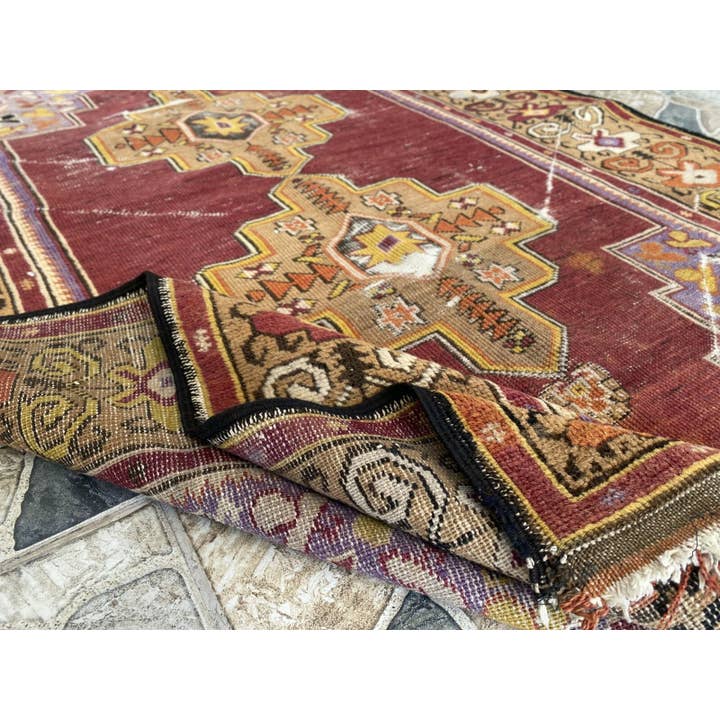 Oushak Rugs - Wholesale Area Rug - Vintage Turkish Oushak Handmade Geometric Wool Rug 4x6 ft22