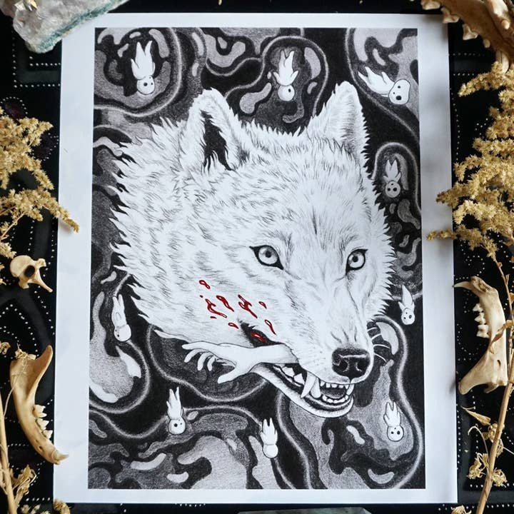 Strangely Rose – Engroshandel Kunsttryk – Skær et ulvehoved af - kunsttryk