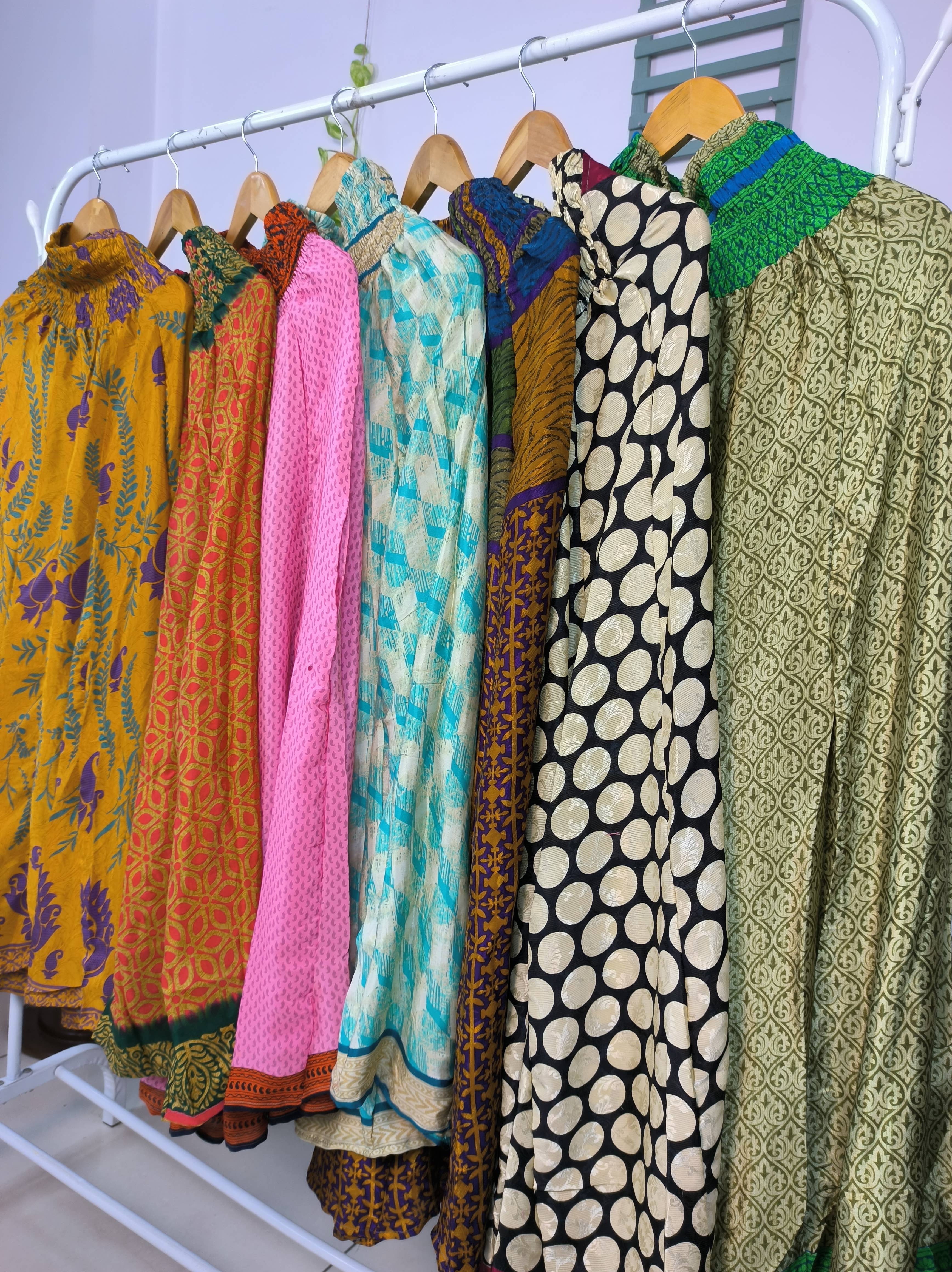 The Eastern Loom - Wholesale Sleepwear Set - Women's - Assorted Vintage Recycled Silk Sari Boho Pyjamas, Nightwear3