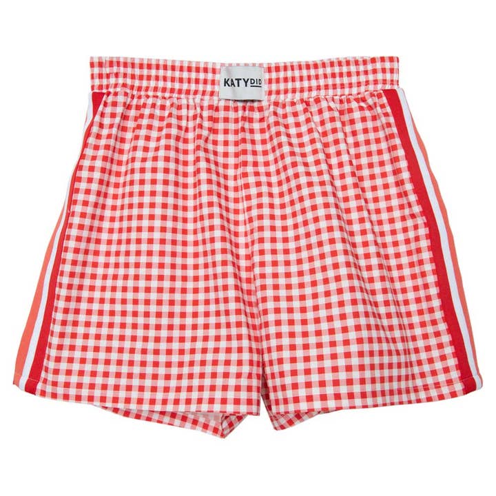 Red Plaid Wholesale Cute Women's Boxer Short for wholesale on Faire