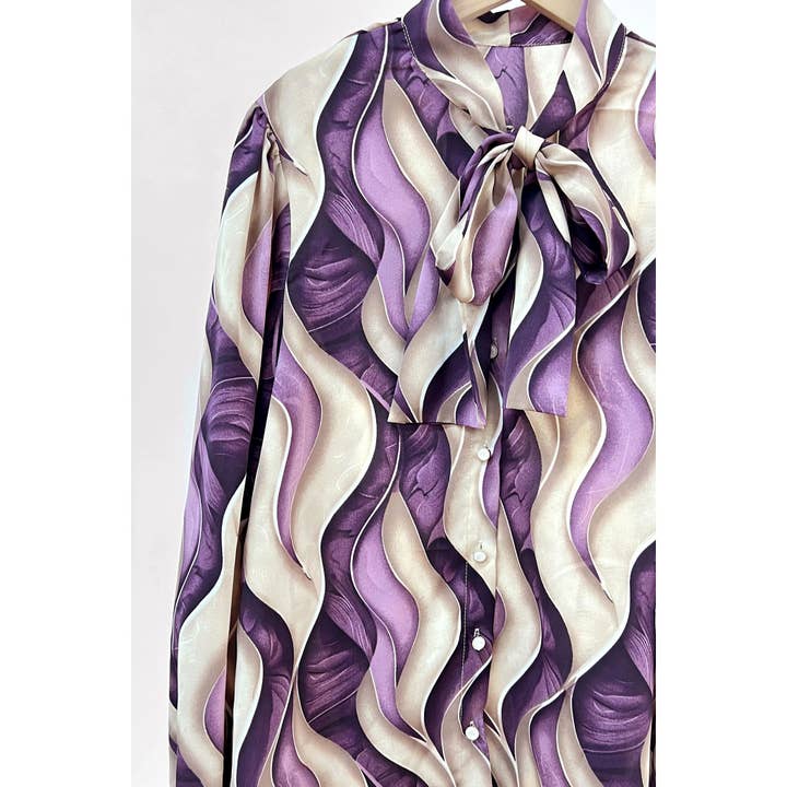 MULTI X8078CT.Contrast Colors Shirt with Bow for wholesale on Faire1