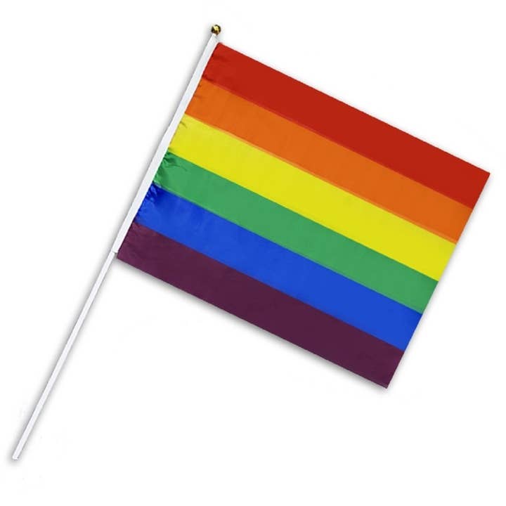 The Awareness Company - Wholesale Flag - Small Rainbow Flags on a Stick