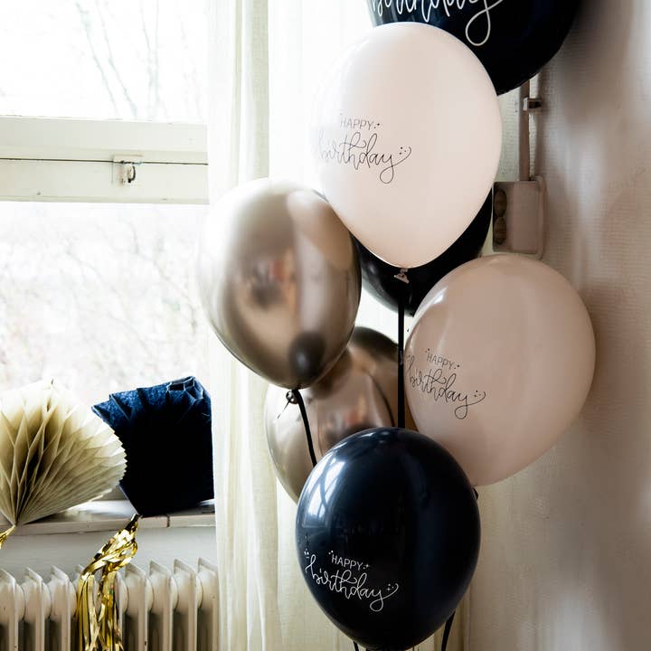 Folat BV - Wholesale Balloon - Latex Balloons - Crème Noir - 33 cm - 6 pieces2