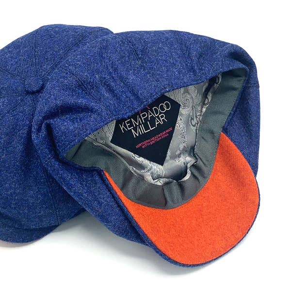 BRIGHTON BLUE/ORANGE BAKER BOY for wholesale by Kempadoo Millar Headwear