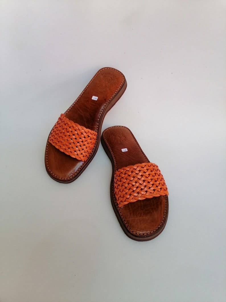 HandmadeBestSeller - Wholesale Sandals - Women's - Handwoven Leather Slide Sandals, Braided Strap, Durable Sole7