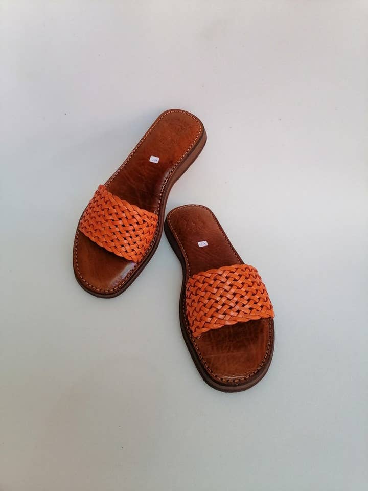 HandmadeBestSeller - Wholesale Sandals - Women's - Handwoven Leather Slide Sandals, Braided Strap, Durable Sole7