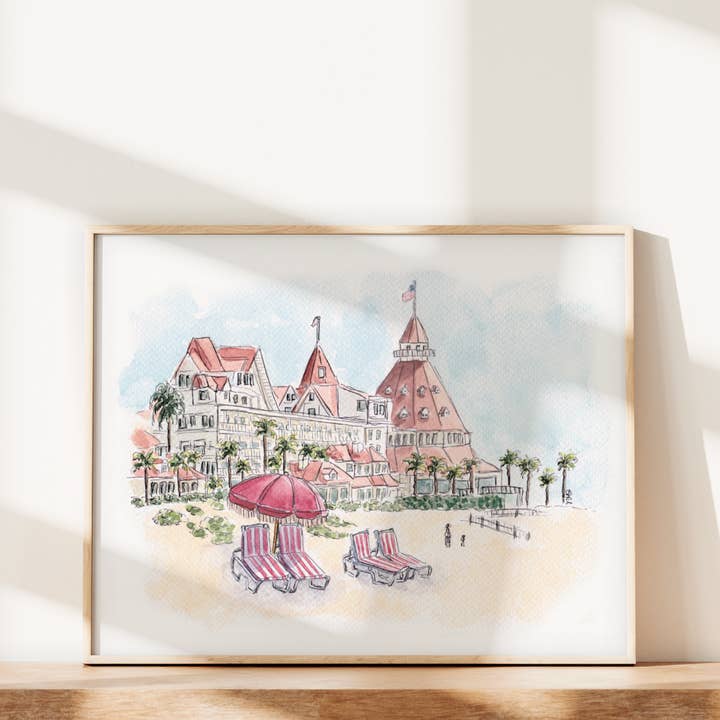 Impression d'art de l'Hôtel Del Coronado – Le charme intemporel du Del pour la vente par Swil Arts