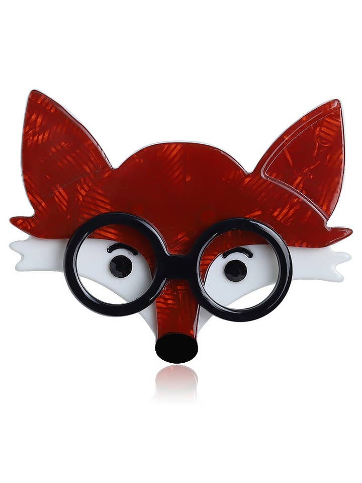 Brille Fuchs Acryl Brosche PA5876 für den Großhandel von Ole