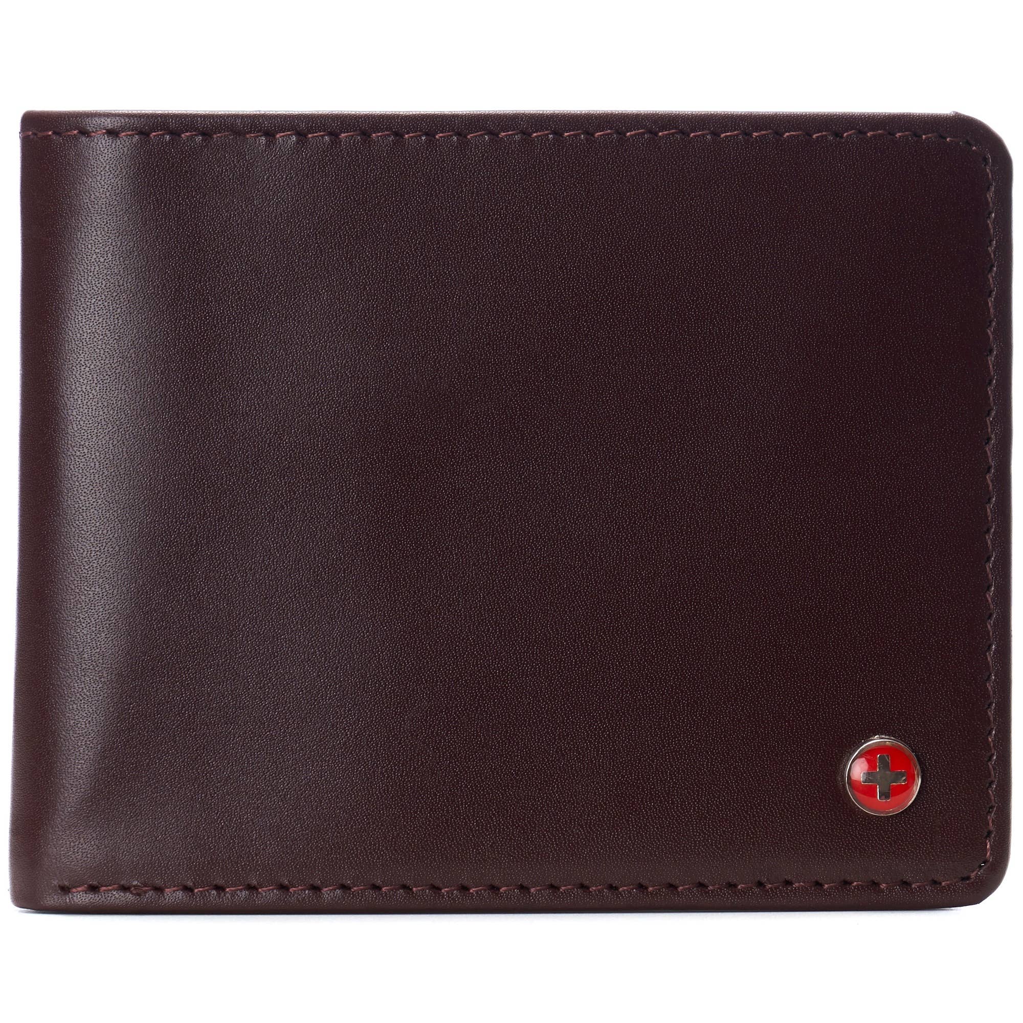 Alpine Swiss - Wholesale Wallet - Men's - Mens Genuine Leather Wallet Passcase Bifold  RFID Safe 2 ID12