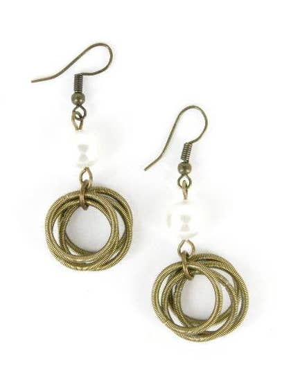 249 - Bronze PW Loop with White MOP Earring for wholesale by Sea Lily