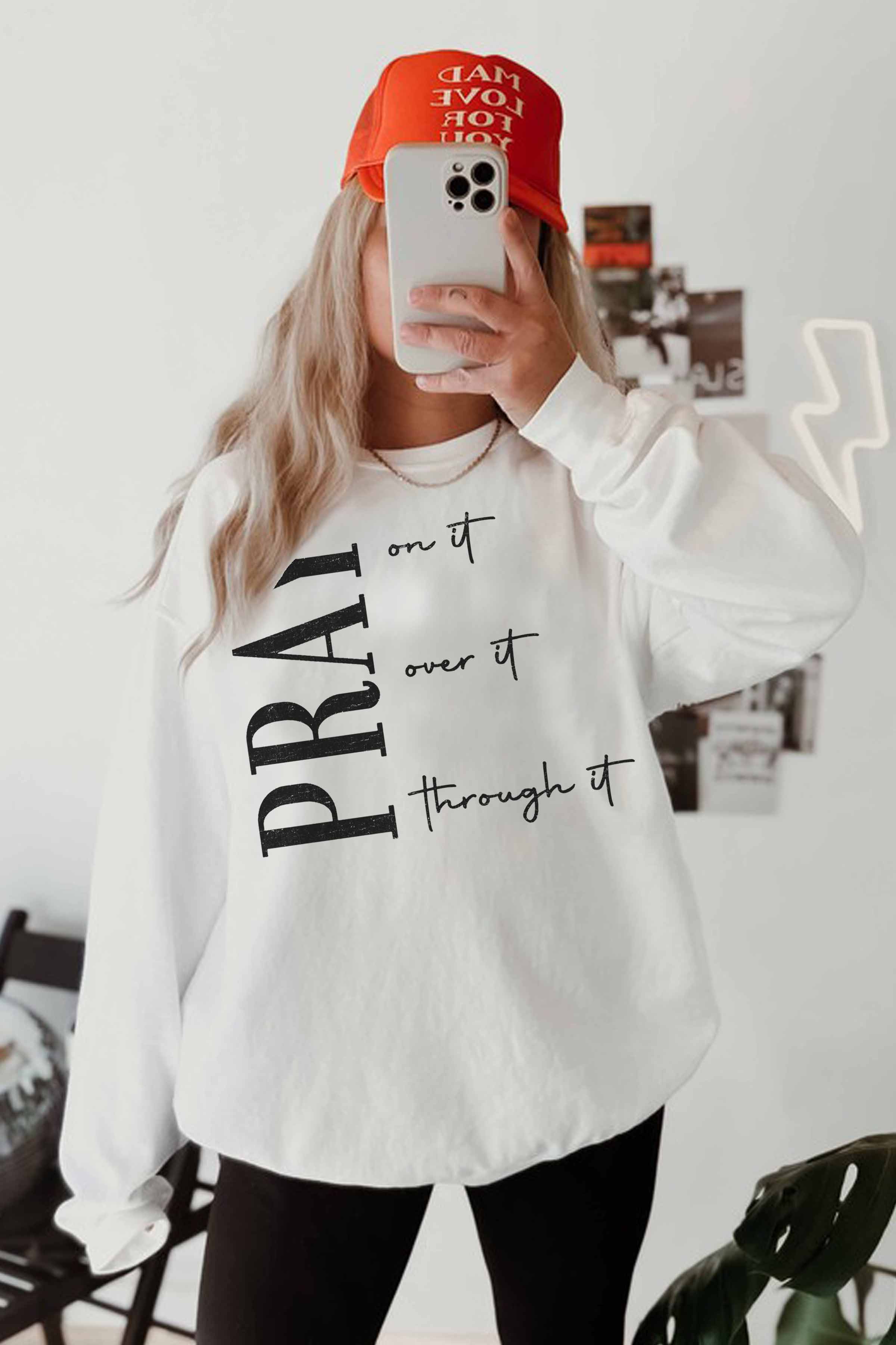 GOOD DAY STREET - Wholesale Graphic Sweatshirt - Women's - [G1785X-OSS]-PRAY OVERSIZED SWEATSHIRTS1