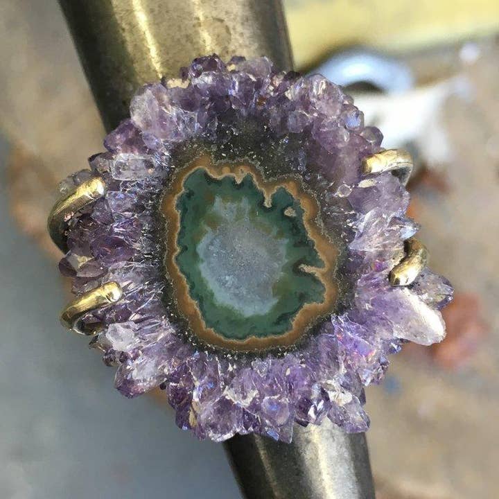Stalactite Slice Ring for wholesale by Emilie Shapiro Jewelry