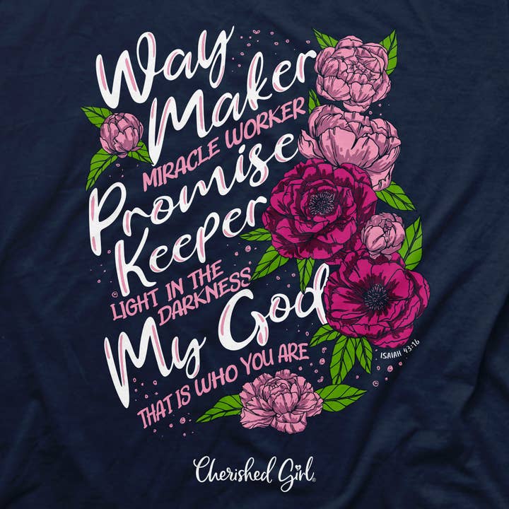 Athletic Navy Cherished Girl Womens T-Shirt Way Maker for wholesale on Faire