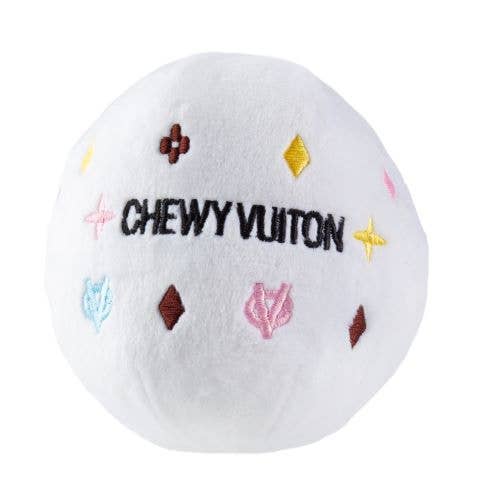Haute Diggity Dog - Wholesale Pet Squeaky Toy - Dog - White Chewy Vuiton Ball Squeaker Dog Toy0