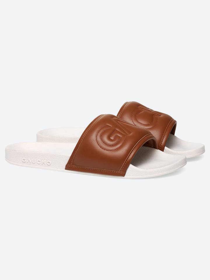 Herren Gaucho Slide Sandale in Toffee für den Großhandel von Gaucho Buenos Aires