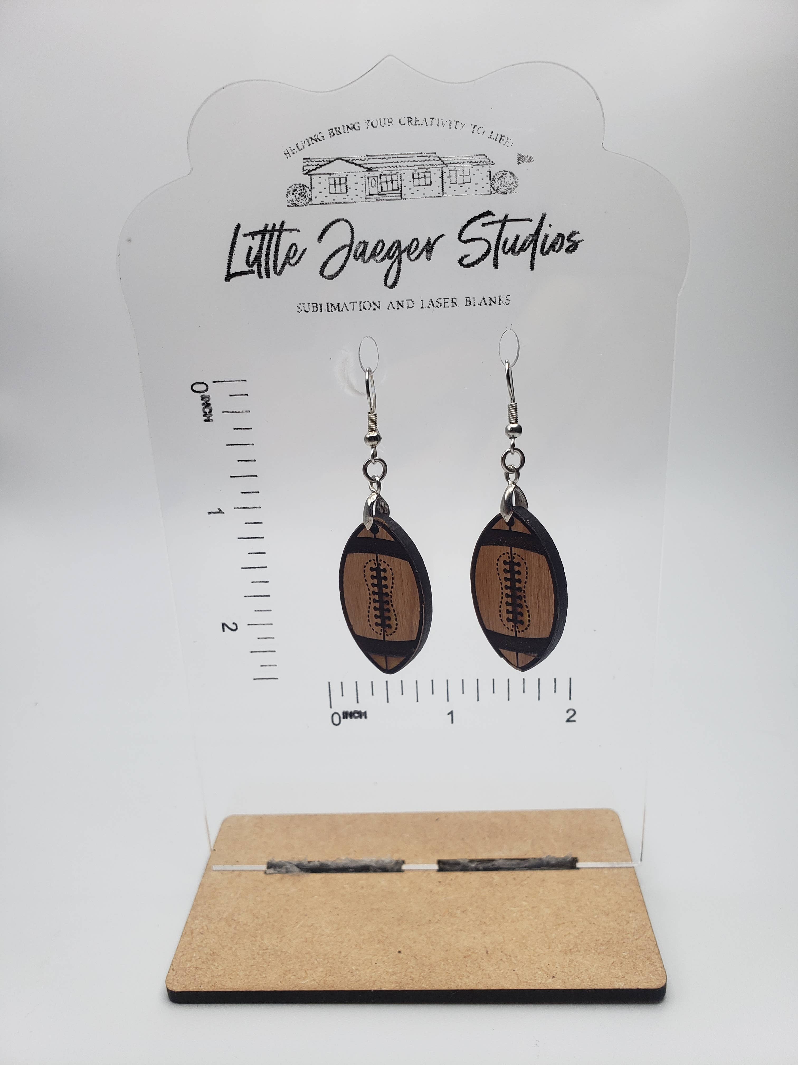 Little Jaeger Studios - Wholesale Dangle Earrings - Handmade Wooden Laser Engraved Dangle Earrings1