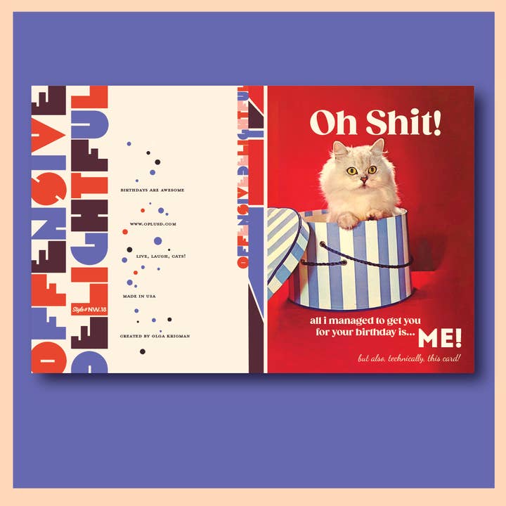 offensivedelightful - Wholesale Everyday Greeting Card - OH SHIT CAT! birthday1