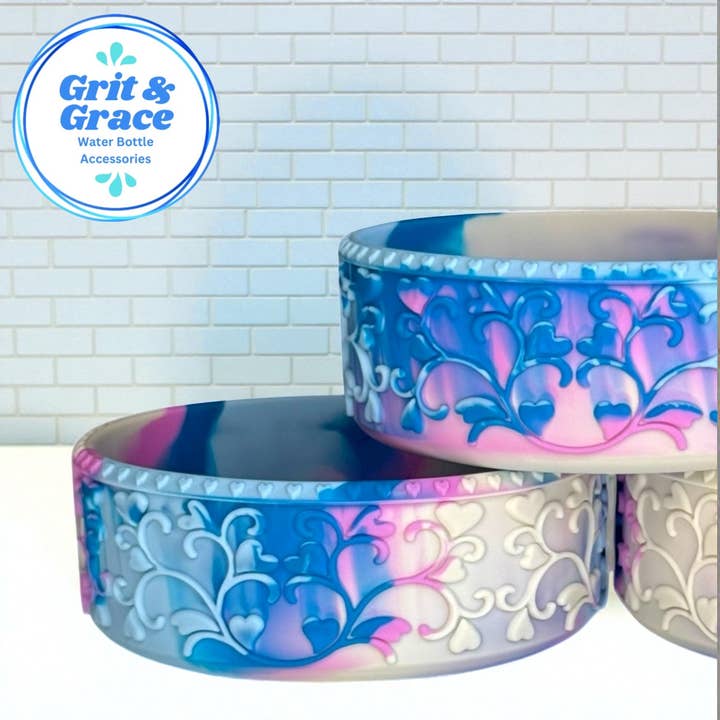 Heart Scroll Cloudberry Shorty Boot for wholesale by Grit & Grace Water Bottle Accessories