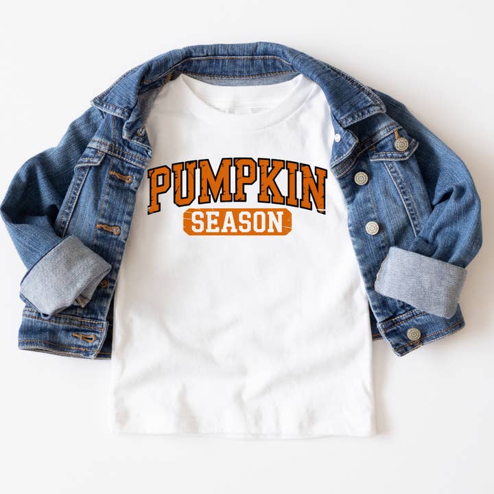 Pumpkin Season Fall Youth Graphic Tee for wholesale by Mama and Littles Apparel