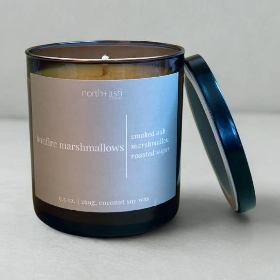 North + Ash Candles - Wholesale Jar/Filled Candle - Bonfire Marshmallows | Smoked Oak, Marshmallow Roasted Sugar0