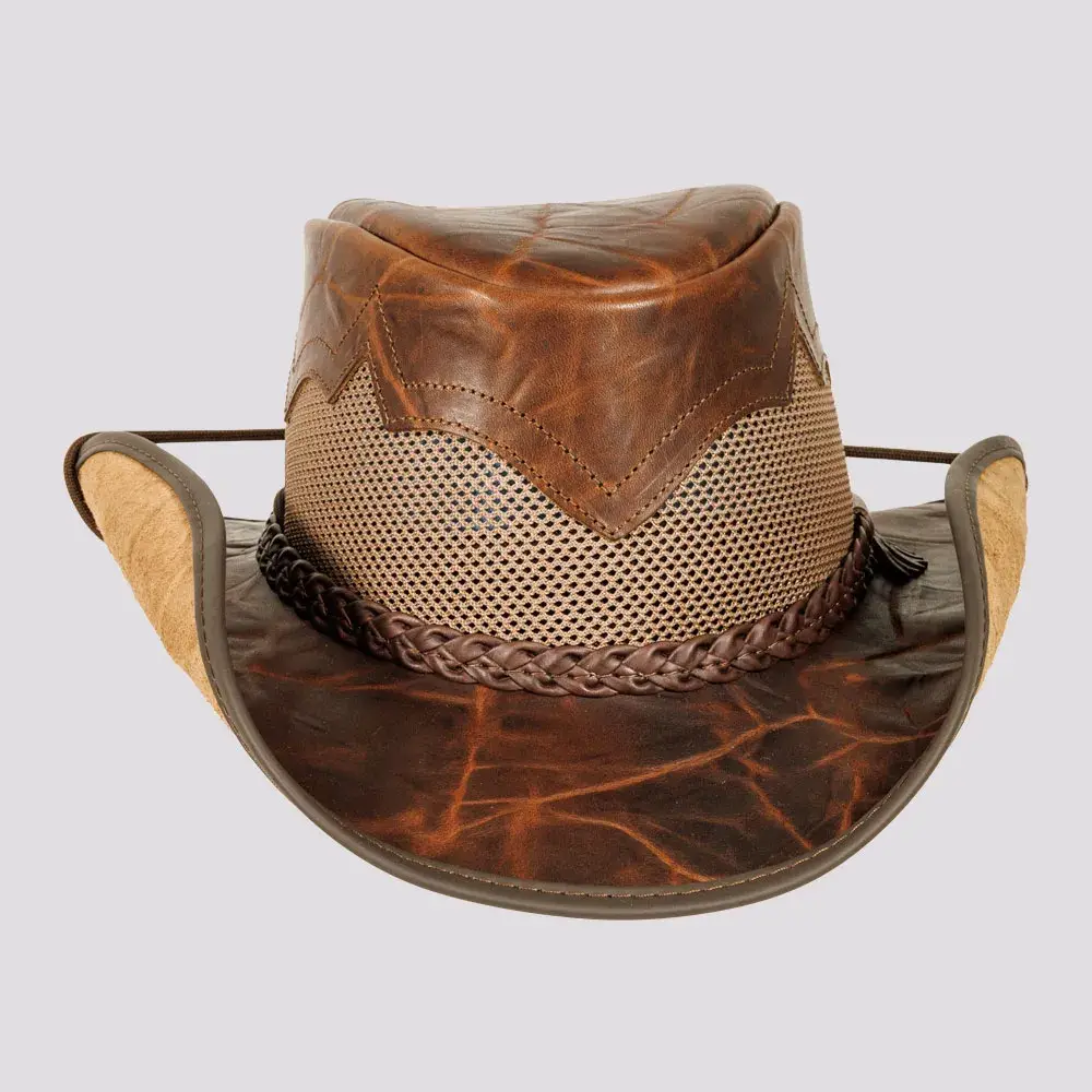 American Hat Makers - Wholesale Cowboy Hat - Unisex - Outback Leather Cowboy Hat - Style Stampede0