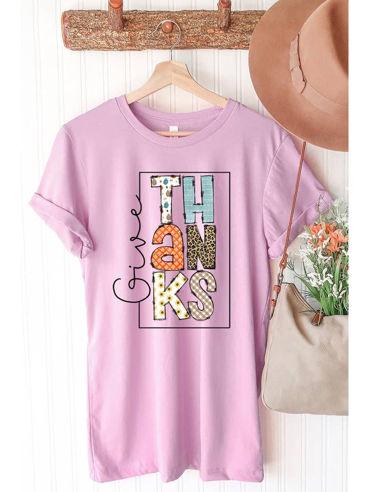 COLORBEAR – T-shirt estampada - Mulher por atacado – DAR GRAÇAS MANGA CURTA UNISSEX9