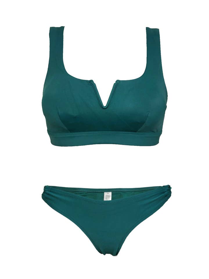 NHP International - Wholesale Two Piece Swimsuit - Women's - Teal preformed bikini sets with print for women0