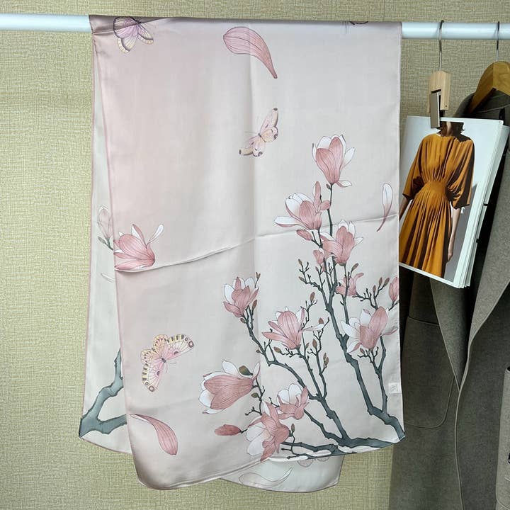 Marayn - Wholesale Scarf - Women's - Mulberry Silk Scarf Floral Elegance for Every Occasion9